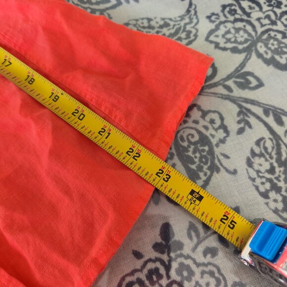 MaxMara Weekend 100% Linen Button Down Blouse sz S/M Orange Beach Quiet Luxury - Picture 7 of 10